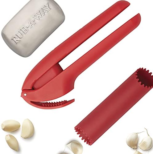 Farberware Healthy Eating Garlic Set with Garlic Press, Garlic Peeler, Rub-a-Way Bar