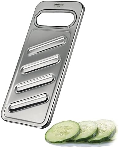 Westmark Set of 3: Universal Grater + Cucumber Slicer + Peeler, Stainless Steel, Steel + Famos, Silver, 100222E6