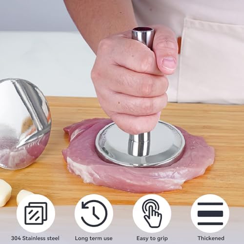 Meat Masher, Meat Mallet Meat Tenderizer Tool Meat Hammer Stainless Steel Meat Pounder Meat Pounder Cooking Mallet Meat Pounder Flattener