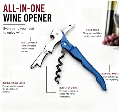 50 Pack Colorful Wine Key Corkscrew, Stainless Steel Waiter's Opener