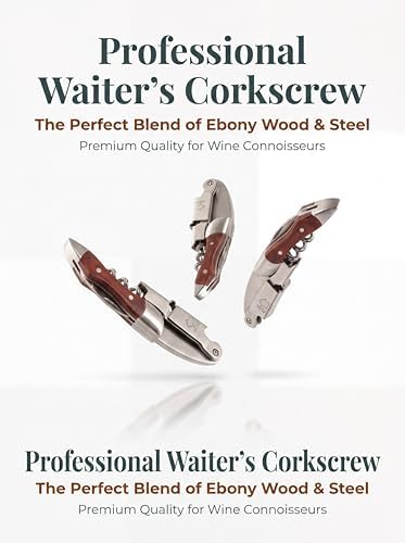Professional Waiter Corkscrew Wine Key for Bartenders Set of 3,With Long Rosewood Handle Stainless Steel Handle Wine Opener for Bar Restaurant Waiters, Sommelier, Bartend (Rose Wood 3 Packs)