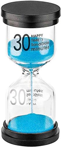 30 Minute Sand Hourglass Timer: Plastic Sand Clock 30 Minutes, Extra Blue Reloj De Arena, Unity Hour Glass Colorful Sandglass Timer for Kids, Games, Classroom, Kitchen, Decoration