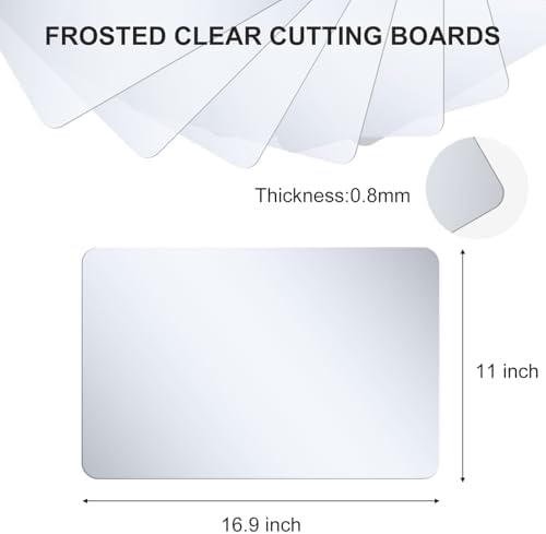 30 Pack Plastic Cutting Board Mats, Flexible Clear Cutting Mats, Kitchen Board Sheets Frosted Placemats BPA-Free, Non-Porous (17 x 11 In)