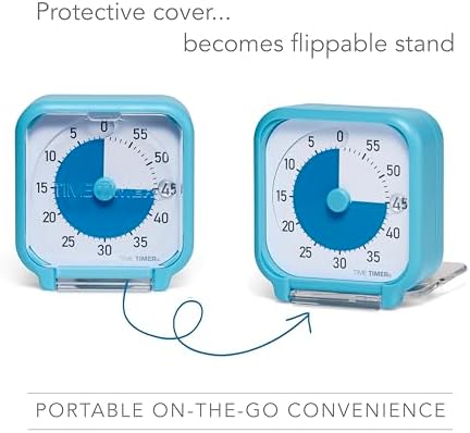 Time Timer 3 Inch Visual Timer – 60-Minute Quiet Portable Countdown Timer for Kids, Teachers, Students & Adults – Helps with Focus, Transitions, ADHD, Autism & Time Blindness – (Blue & White)