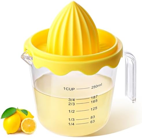 Lemon Squeezer,Plastic Lemon Juicer,Manual Juicer with Measuring Cup