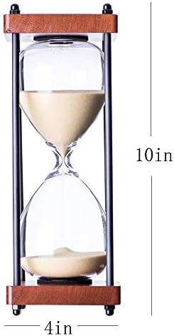 SAMLONG Large Hourglass Timer 30 Minute Decorative Wooden Sandglass, Yellow