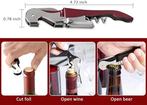 RECUTMS 12 Pack Wine Opener,Waiter Corkscrew Wine Key for Servers（Claret）