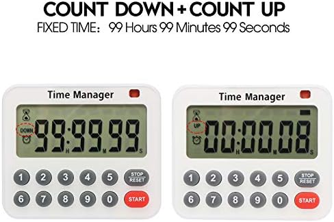 AIMILAR Magnetic Digital Kitchen Timer with Direct Numerical Keypad, Loud Alarm - 99Hr Countdown Count Up Timer for Cooking Baking Classroom, Batteries Included