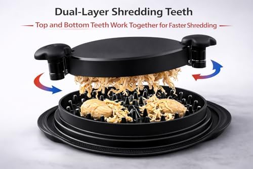 Chicken Shredder Tool Twist – Large Meat Shredder for Chicken Breast, Fast Manual Chicken Shredder Tool for Pulled Pork, Dishwasher Safe Handheld Meat Shredding Tool for Kitchen & BBQ