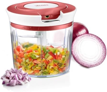 Valore Manual Food Processor Vegetable Chopper Large 1.2L (5 Cup) – Heavy Duty Garlic & Onion Cutter – Portable All-Purpose Quick Chop Kitchen Essential