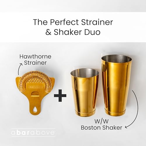 A Bar Above Boston Cocktail Shaker Set, 2 Piece, 18 and 28 Oz Tins, Copper