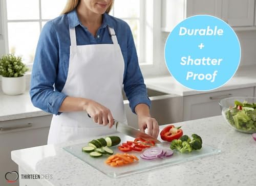 Thirteen Chefs Acrylic Cutting Board, 12x8 Inch Non Slip, Lightweight 1 lb