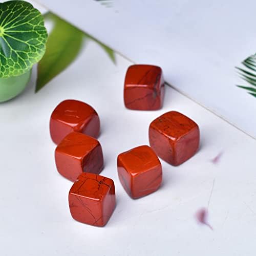 Whiskey Stones Red Jasper Chilling Crystal Ice Cubes for Drinks Whiskey Rocks 0.8" Wine Cubes Gifts for Women Set of 6