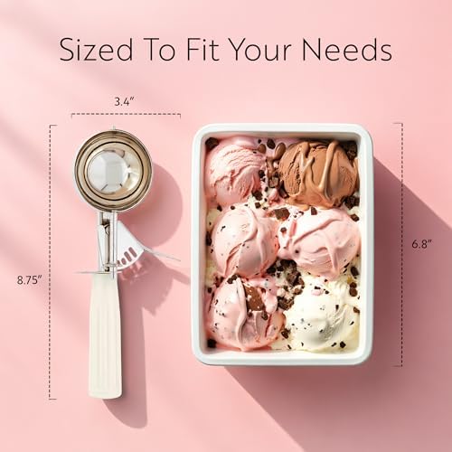 Restaurantware 3 oz Ivory Stainless Steel Portion Scoop