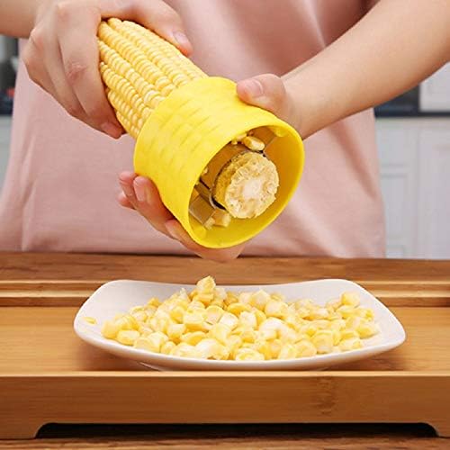 Mayata 2pcs Manual Portable Mini Circular Corn Shaver Threshing Stainless Steel Yellow Corn Stripper Peeler Home Vegetable Tools