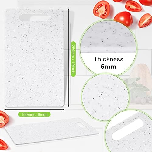 Lounsweer Small Plastic Cutting Board Kitchen, 6" X 10", White