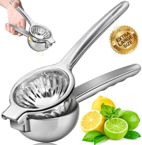 Vakoo Stainless Steel Lemon Squeezer, Built-In Seed Strainer, X-Large