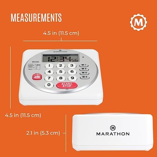 MARATHON Commercial Grade 100-Hour Digital Timer with Keypad, White