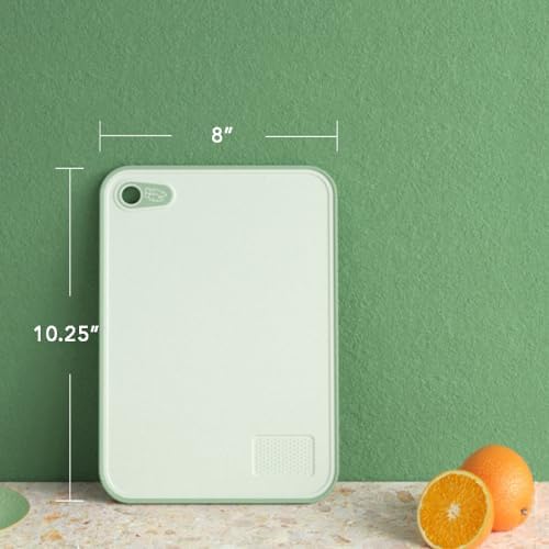 Cutting Board for Kitchen,Wheat Straw Cutting Board,Easy Grip Handle, Thick Chopping Board, Cutting Tool Kitchen Cook Supplies,Strap Hole Easy Hanging,Dishwasher Safe, Green, Pink, Set of 2
