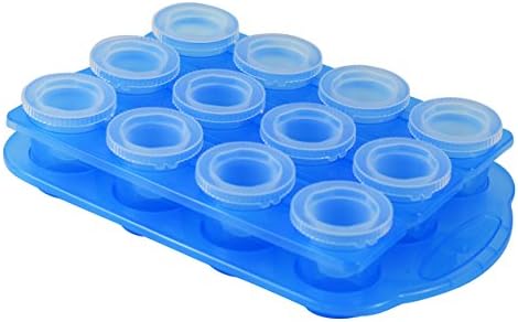 Fairly Odd Novelties 12pc Set-Add Water & Freeze to Make Ice Shot Glasses-Includes Serving Tray, One Size, Blue,FON-10051 (Pack of 2)