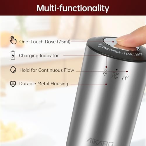 AIKARO - Electric Wine Aerator Pourer Rechargeable Automatic Decanter, with Corkscrew and Vacuum Stopper, Auto-stop (Set)