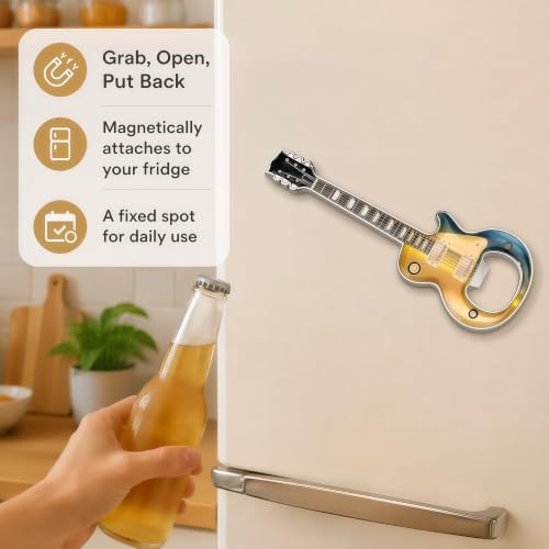 Guitar Shaped Bottle Opener, 2 Pack Metal Beer Opener Gift for Music Lovers