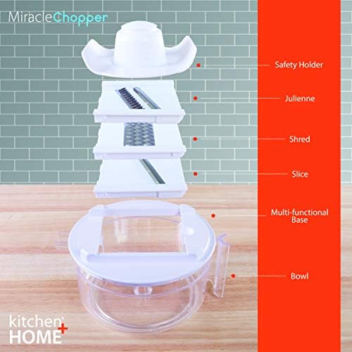 Kitchen Home Manual Food Chopper - 5 in 1 Miracle Chopper, Salsa Maker, Blender, Slicer, Shredder and Julienne – As Seen on TV Manual Food Processor