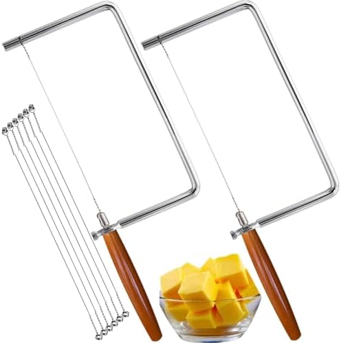 6in Cheese Slicer Kit Accessories Kitchen Knife Cheese Cutter Stainless Steel Components DIY for Making Giftable Cheese Cutting Boards with This Cheese Cutter Kit,Wire Cheese Slicer(2Slicer+6Wires)6"