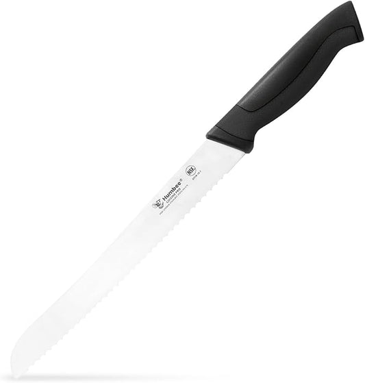 10-Inch Serrated Bread Knife, Premium High Carbon Stainless Steel Blade Knife for Bread with Ergonomic Handle, NSF Certified, DT-30 Series, Black