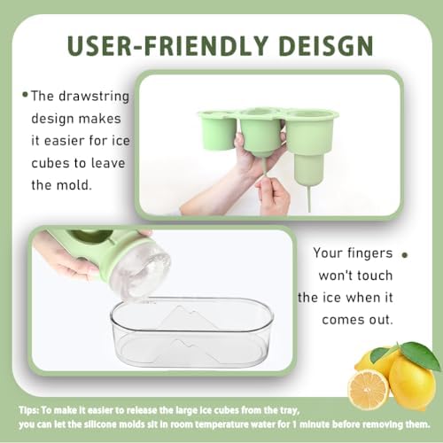 2PC Silicone Ice Mold for Stanley Cup 30 40oz, Tumbler Ice Maker