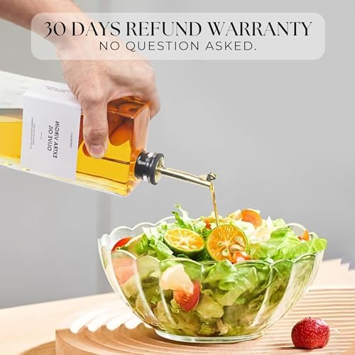 Premium Glass Olive Oil Dispenser Bottle 350ml | Cooking Oil and Vinegar Dispenser | Oil Dispenser for Kitchen with Gold Pourers, Funnel, Brush & 36 Labels (6 Pack)