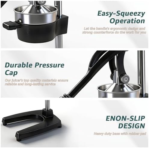 Manual Citrus Juicer, Cast Iron Lemon Squeezer for Orange Lime