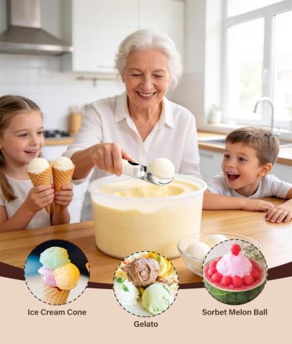 Heated Ice Cream Scoop with Removable Head, 2500mAh Electric Ice Cream Scooper with 4-Temp Settings, LED Display & IPX6 Waterproof, Perfect for Hard Ice Cream and Frozen Yogurt