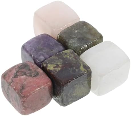 INOOMP 6 pcs Quartz Whiskey Stones Reusable Cube Chilling Stones for Drinks Unique Whiskey Accessories Safe and Practical Ice Cubes for Bars Home and Restaurants