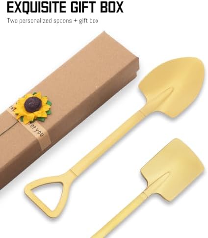 2 Pack Personalized Spoons, 6-Inch Engraved Ice Cream Spoon, Custom Stainless Steel Coffee, Dessert, and Fruit Shovel Spoons with Name, Ideal for Anniversaries, Weddings, and Gifts