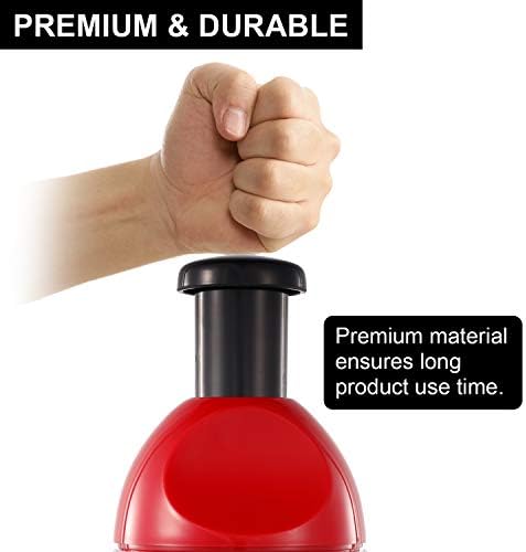 Geedel Food Chopper, Easy to Clean Manual Hand Vegetable Chopper, Dishwasher Safe Slap Onion Cutter for Veggies Onions Garlic Nuts Salads Red