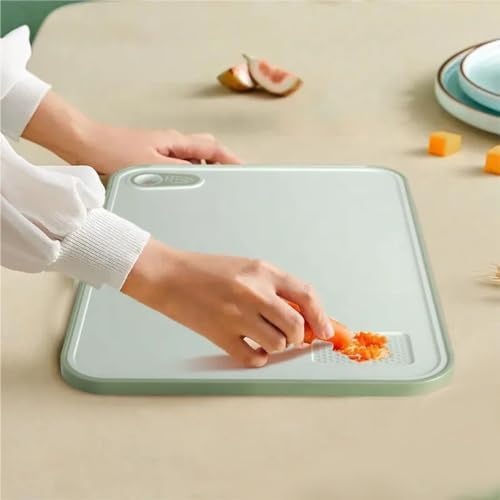 Cutting Board for Kitchen,Wheat Straw Cutting Board,Easy Grip Handle, Thick Chopping Board, Cutting Tool Kitchen Cook Supplies,Strap Hole Easy Hanging,Dishwasher Safe, Green, Pink, Set of 2
