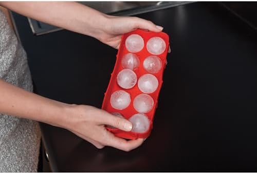 HIC Kitchen Cannonball Silicone Ice Cube Tray, Set Of 2, Large Spheres