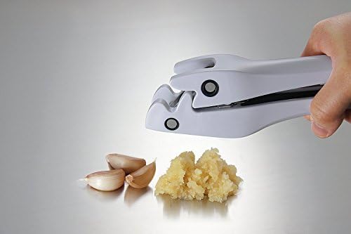Garlic Press | Easy Clean Mincer Crusher with Removable Stainless Steel Press Plate | Efficient No Peel Garlic Press | Patented Easy Squeeze Mechanism | Color Green