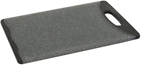 Home Basics CB44822 Dual Sided Plastic Cutting Board, 10" x 15", Granite Gray