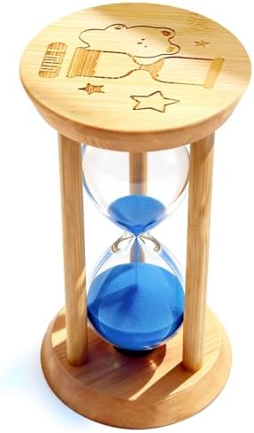 PROLOSO Wooden Sand Timers 1 Minute Glow in the Dark Sandglass Countdown Hourglass Sand Clock for Toothbrush Timer Games Classroom Home Office