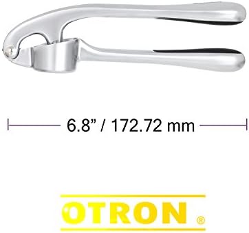 OTRON Premium Garlic Press, Stainless Steel, Garlic Mincer, Professional Heavy Duty, Soft-Handled, Crush Garlic Cloves, Ginger