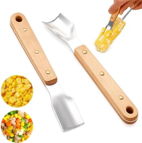 Corn Peeler for Corn on The Cob – 304 Stainless Steel Stripper Tool,Ergonomic Kernel Remover for Salads,Soups & Sides, Dishwasher Safe,Easy Grip.（2pcs）