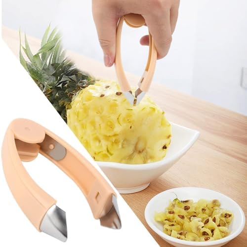 Strawberry Huller, Stainless Steel Fruits Vegetable Stem Remover Tomato Pineapple Corer Ergonomic Non-Slip Handle Strawberry Tomato Corer Kitchen Gadget(Orange)