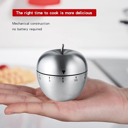 Cute Egg Shape Kitchen Timer, 60 Minute Mechanical Countdown Timer, Wind Up Cooking Timer with Loud Alarm, No Battery Needed, Visual Timer for Kids Classroom Baking and Home Use