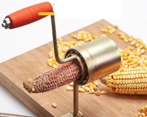 Hand Crank Corn Thresher, Efficient Peeling Firm Clamping Comfortable Wood Handle, Manual Corn Sheller Stripper for Easy