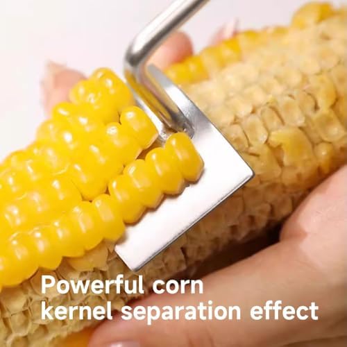 2026 New Corn Peeler,Corn Cob Stripper Tool Stainless Steel Corn Peeler for Corn on the Cob Multifunctional Kitchen Gadget Corn On Cob Remover Cutter Tool (B+A 2PCS)