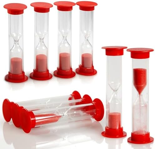 PROLOSO 30 Sec Sand Timer Hourglass Sandglass Clock Countdown Bulk Toy Set Timers for Kids Games Classroom School Prize Party Favors Pack of 20 (red Sand)