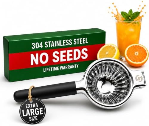 Handheld Lemon Squeezer Stainless Steel, Silicone Handle