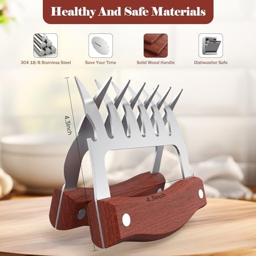 2 Pcs Meat Handler Shredder Claws,Chicken Shredder Claws, Stainless Steel Barbecue Meat Splitter For Shredding Handing Food.